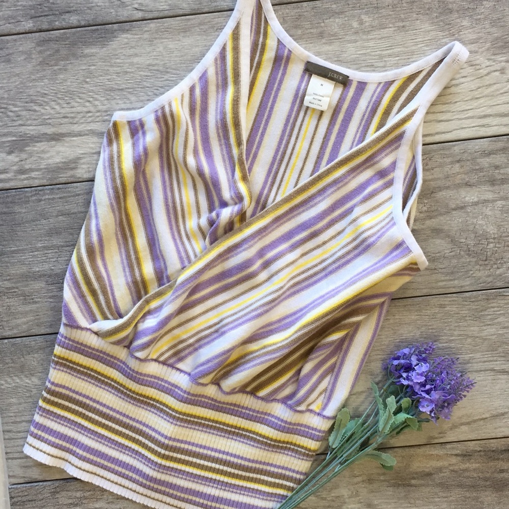 J. Crew Knit Surplice Striped Tank